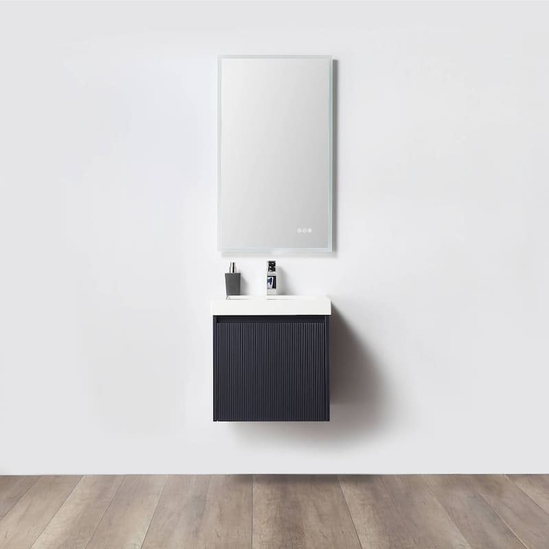 Floating Bathroom Vanity with Sink, Wall Mounted Vanity - 20" - Navy Blue