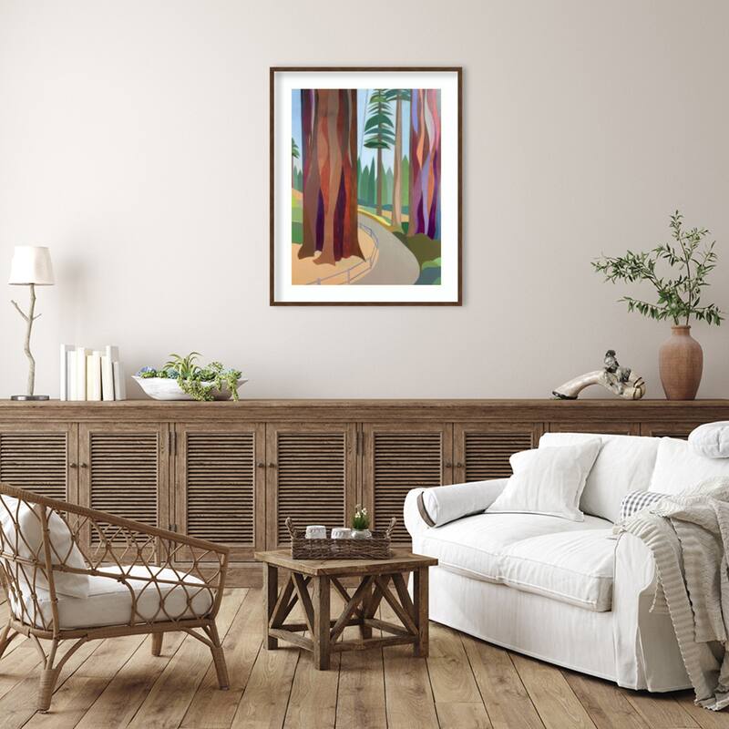 Farewell Sequoia by Melba Browne Wood Framed Wall Art Print - Carlisle Brown Narrow