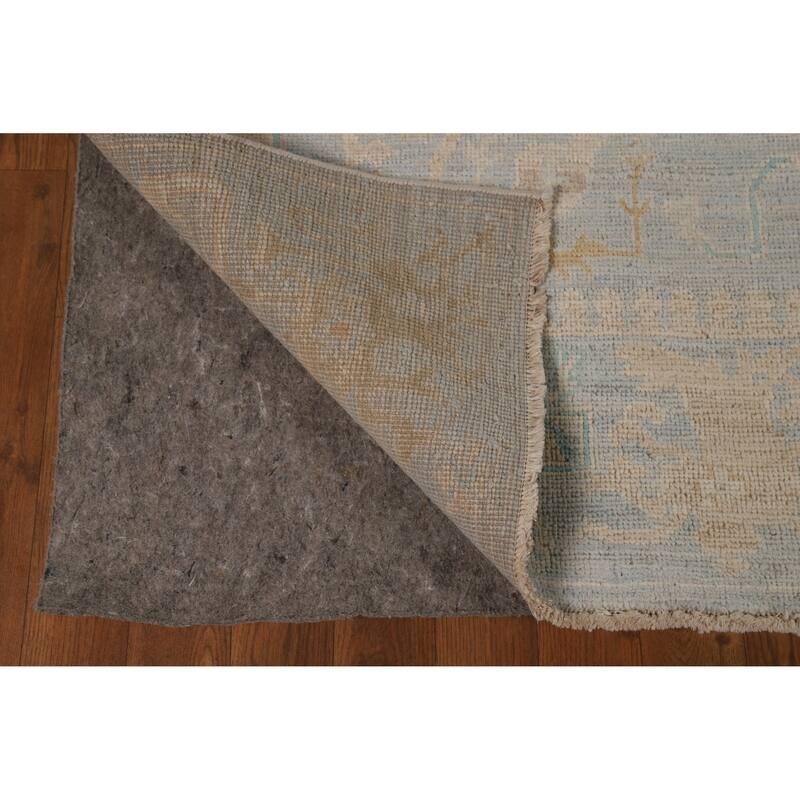 Vegetable Dye Oushak Turkish Rug Handmade Oriental Wool Carpet - 5'0"x 6'11"