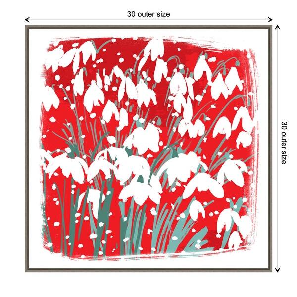 Snowdrops by Jenny Frean Framed Canvas Wall Art Print - Sylvie Greywash ...