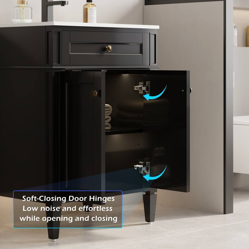 Retro Bathroom Vanity W/ Drop in Sink Combo Cabinet Set