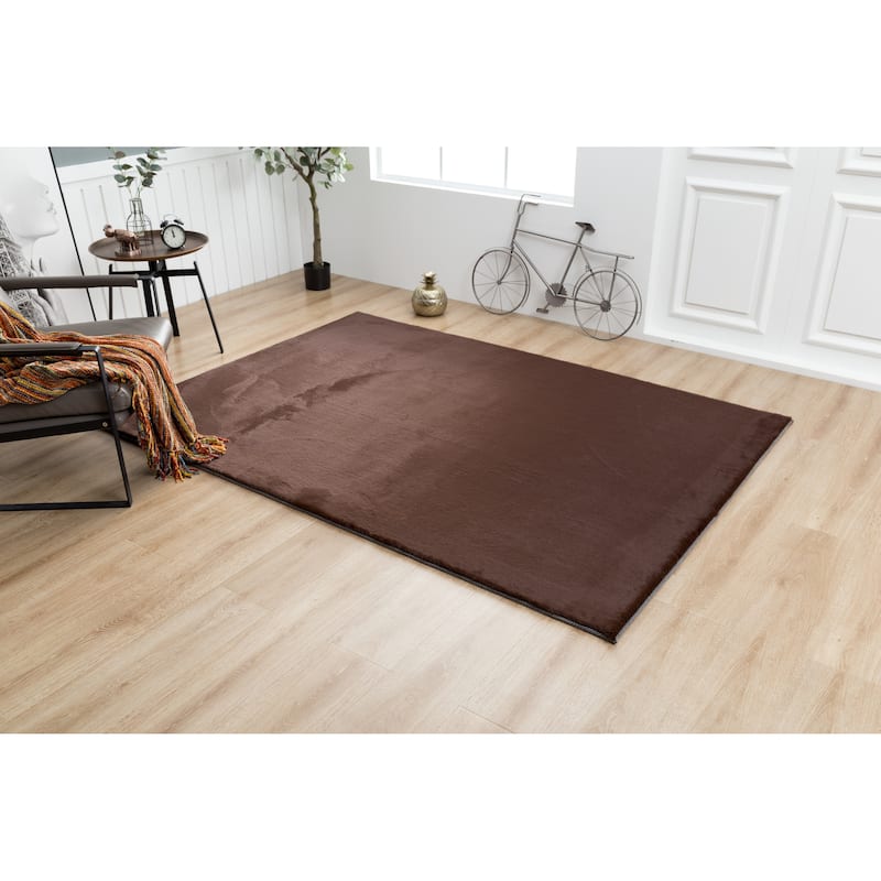 Rabbit-Collection Thick Faux-Fur Area Rug