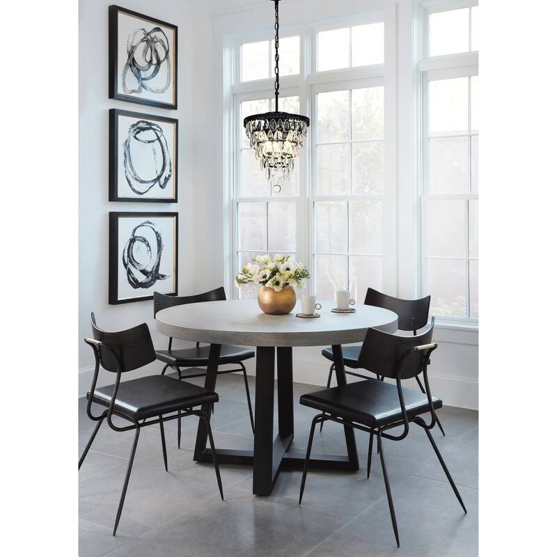 3 Light Glam Crystal Tier Pendant Chandelier