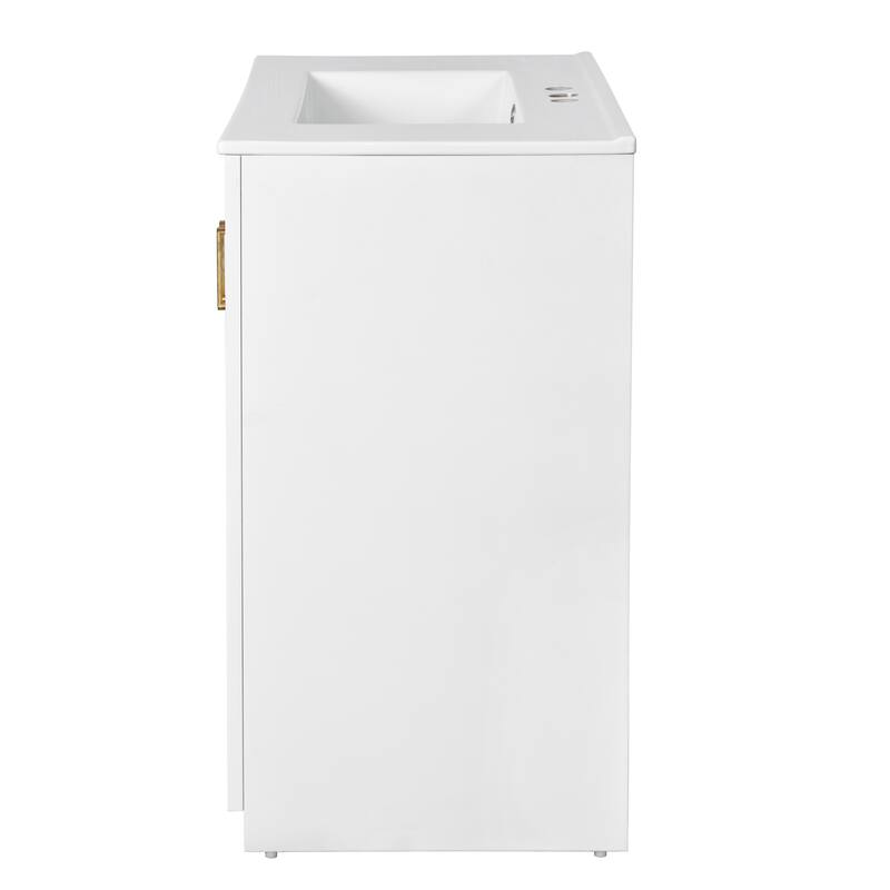 GDFStudio - Montvale Modern Freestanding Bathroom Vanity with Ceramic Sink and 3 Storage Drawers & Soft Closing Doors - 30'W