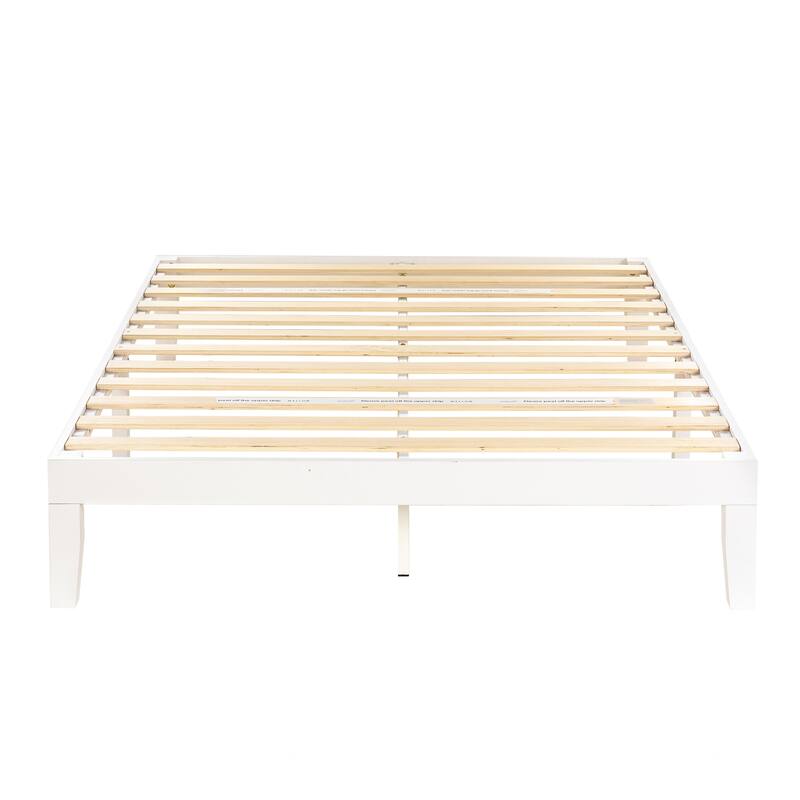 12" Classic Solid Wood Platform Bed Frame