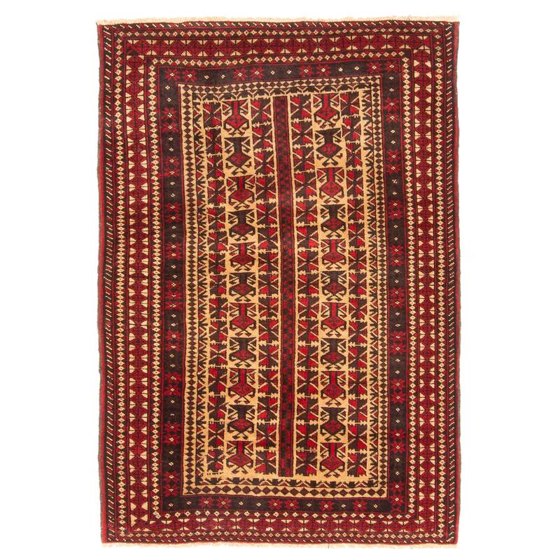 ECARPETGALLERY Hand-knotted Teimani Tan Wool Rug - 3'4 x 5'0