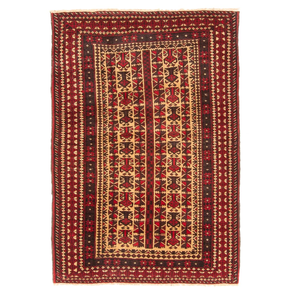 ECARPETGALLERY Hand-knotted Teimani Tan Wool Rug - 3'4 x 5'0