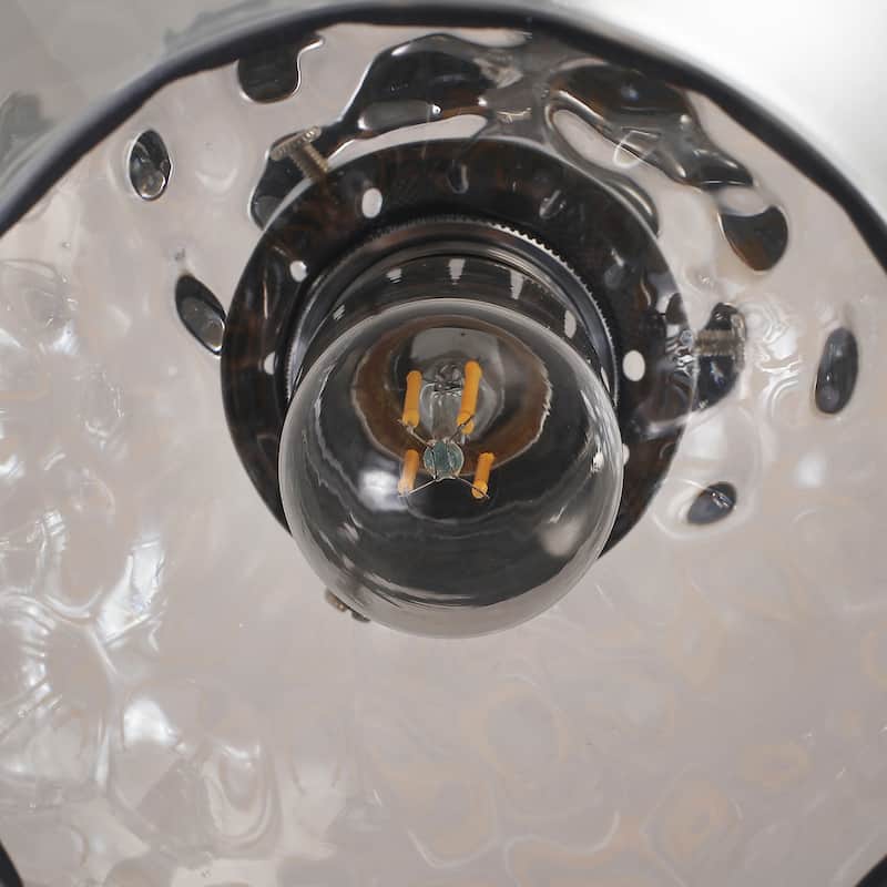 1-Light Metal Hanging Pendant Light with Glass Shade for Kitchen Island