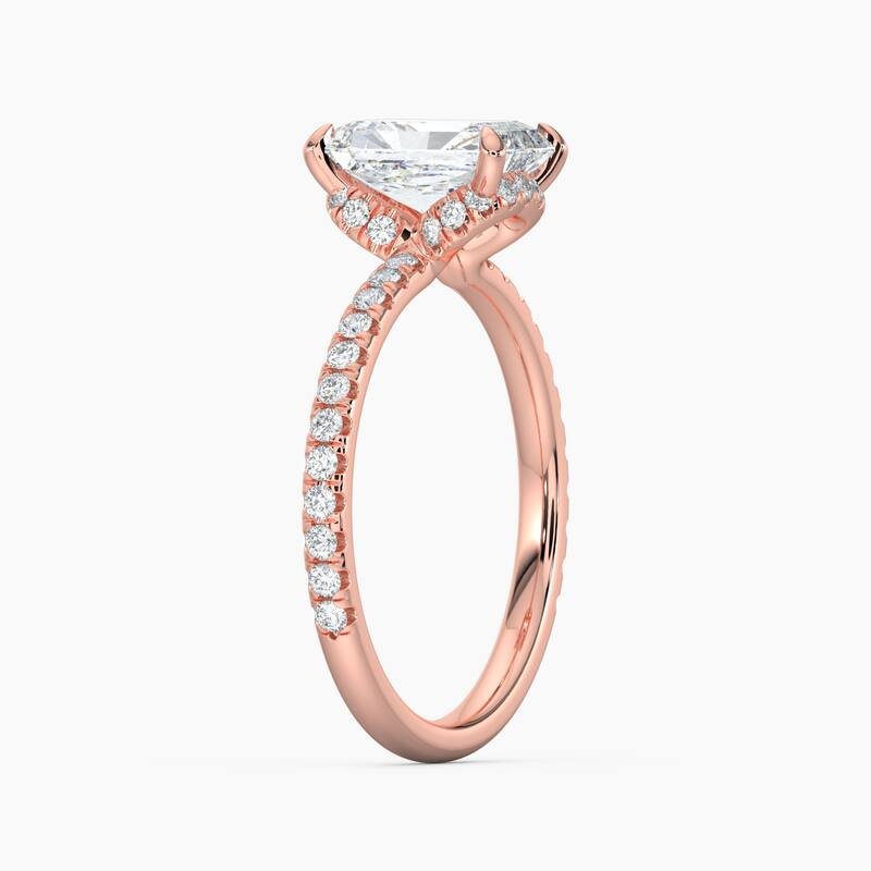 Auriya 14k Gold Radiant Lab Grown Unique Loop Diamond Halo Engagement Ring 1.00 to 5.00 ct. tw. (F-G, VS)