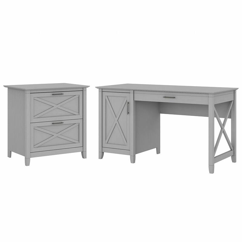 Key West 54W Computer Desk with Storage and Cabinet by Bush Furniture