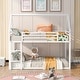 preview thumbnail 15 of 26, Elegant Style and House Metal Bunk Bed with Sturdy Frame, Built-in Ladder and Slide, Twin over Twin White