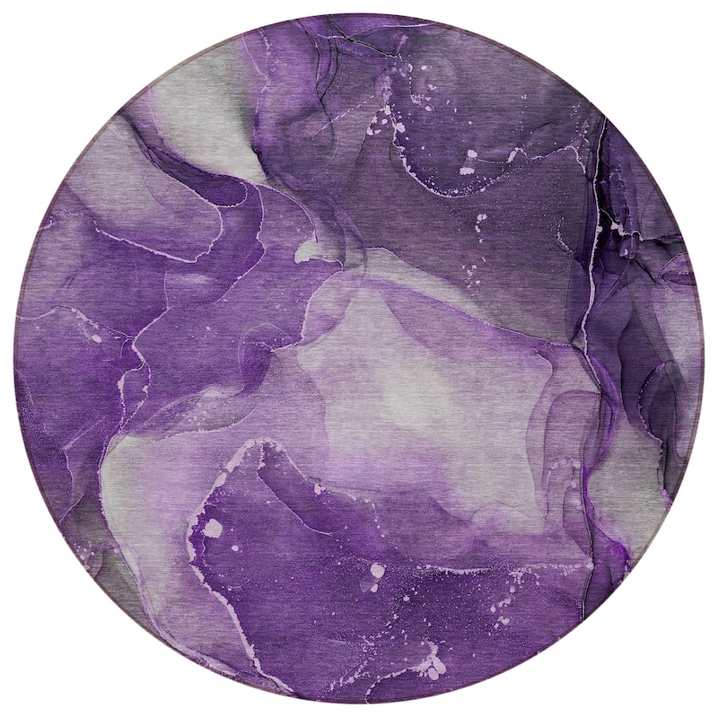 Machine Washable Indoor/ Outdoor Abstract Chantille Rug
