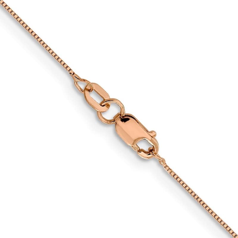 Curata 14k Rose Gold 0.5mm Baby Box Chain Necklace for Women Options: 16 18 20 24