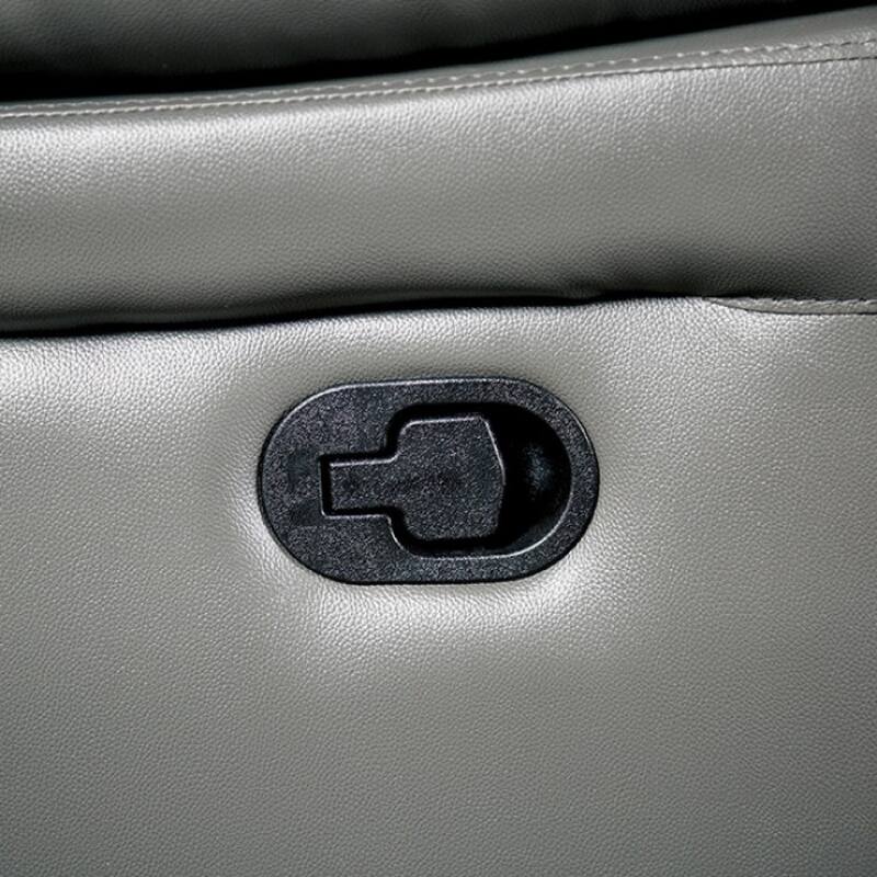 Larus Manual Recliner Chair, Pillow Top Arms, Dark Gray Leather Match