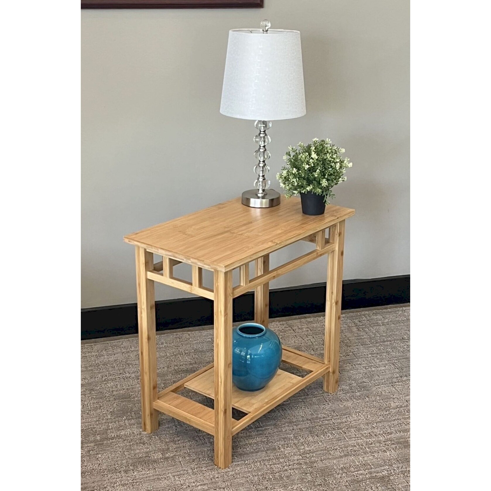 Zen Recliner Table with Lower Shelf in Natural