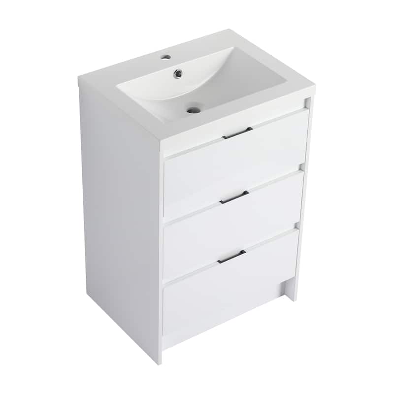 Freestanding Bathroom Vanity with Resin Sink