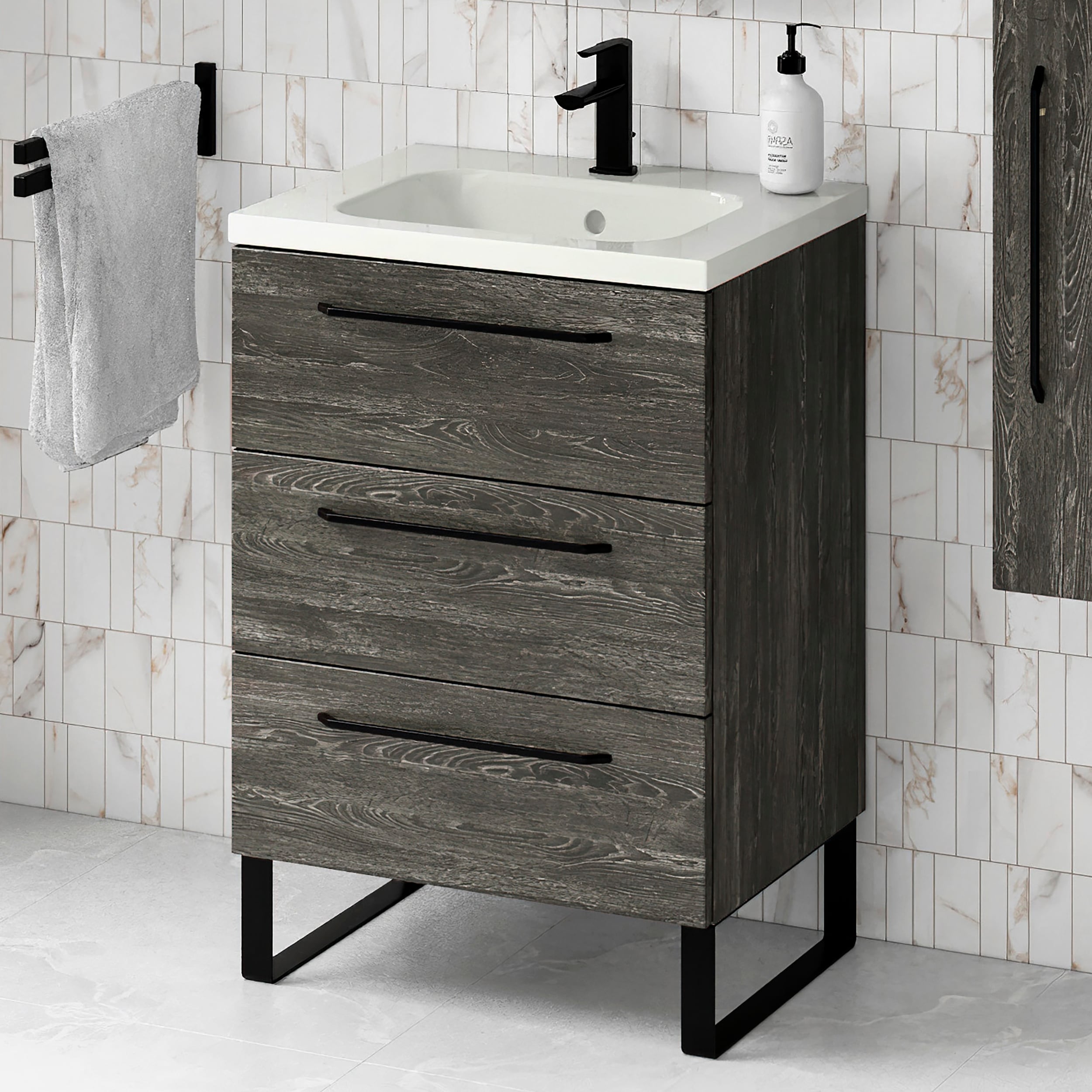 24 Bathroom Vanity Cabinet Ceramic Sink Set Denver W 24 X H 24 Bathroom Vanity Cabinet Ceramic Sink Set Denver W 24 X H