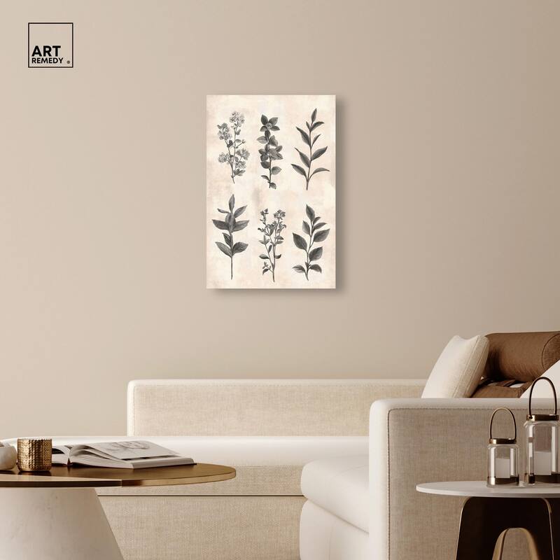 Sepia Stems Canvas by Art Remedy, Gallery Wrapped