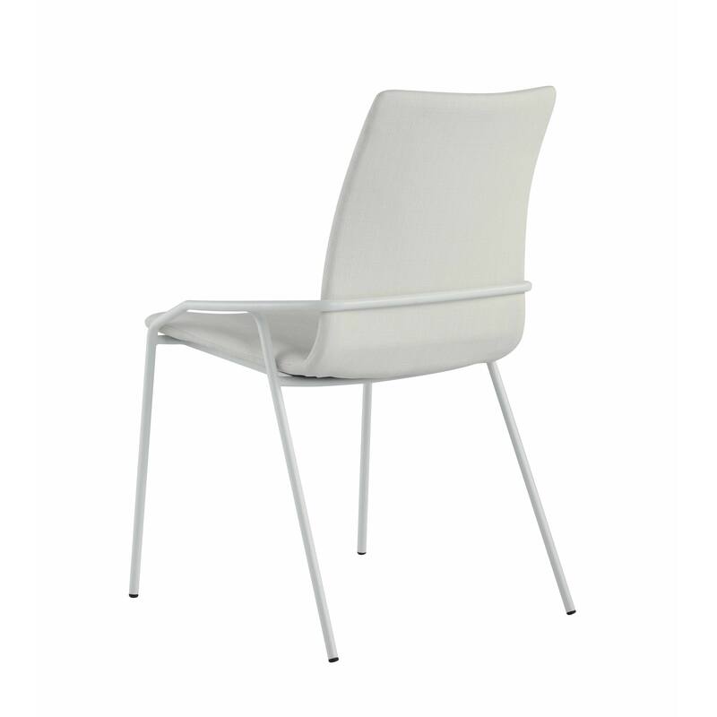Somette Contemporary White Upholstered Side Chair, Set of 4