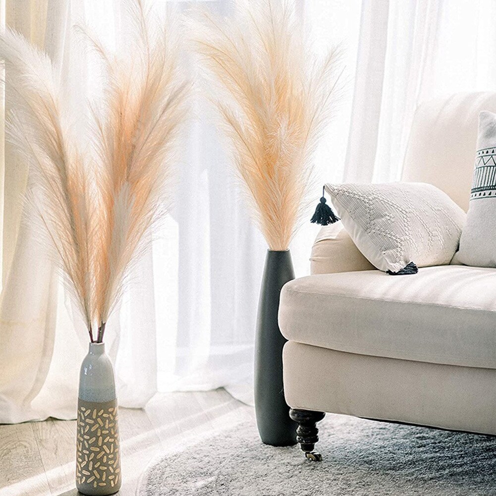 LUNAMA HOME DÉCOR® 6 PCS Pink Pampas Grass Decor 43” Tall - Artificial  Pampas Grass Decor - Floor Vase Filler Feathers Decor for Living Room,  Kitchen