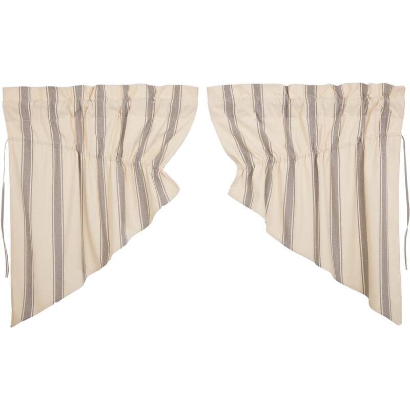 Grace Grain Sack Stripe Prairie Swag Set of 2 36x36x18