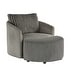 preview thumbnail 20 of 46, Sligo Oversized Wale Corduroy Swivel Accent Chair with Furry Channel Pillow and Ottoman by iNSPIRE Q Bold Chair and Ottoman - Grey