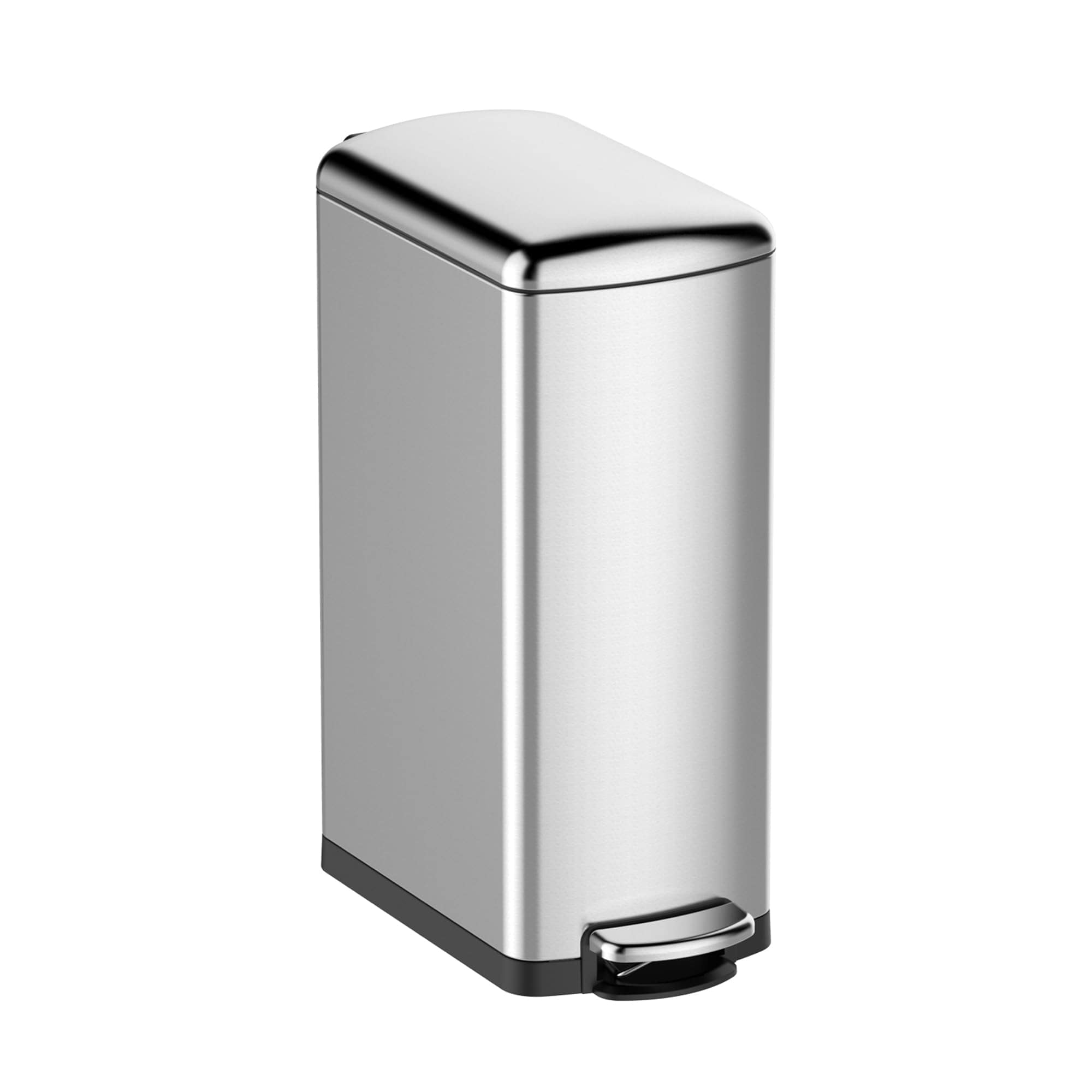 8 Gal Slim Step On Kitchen Trash Can, Stainless Steel