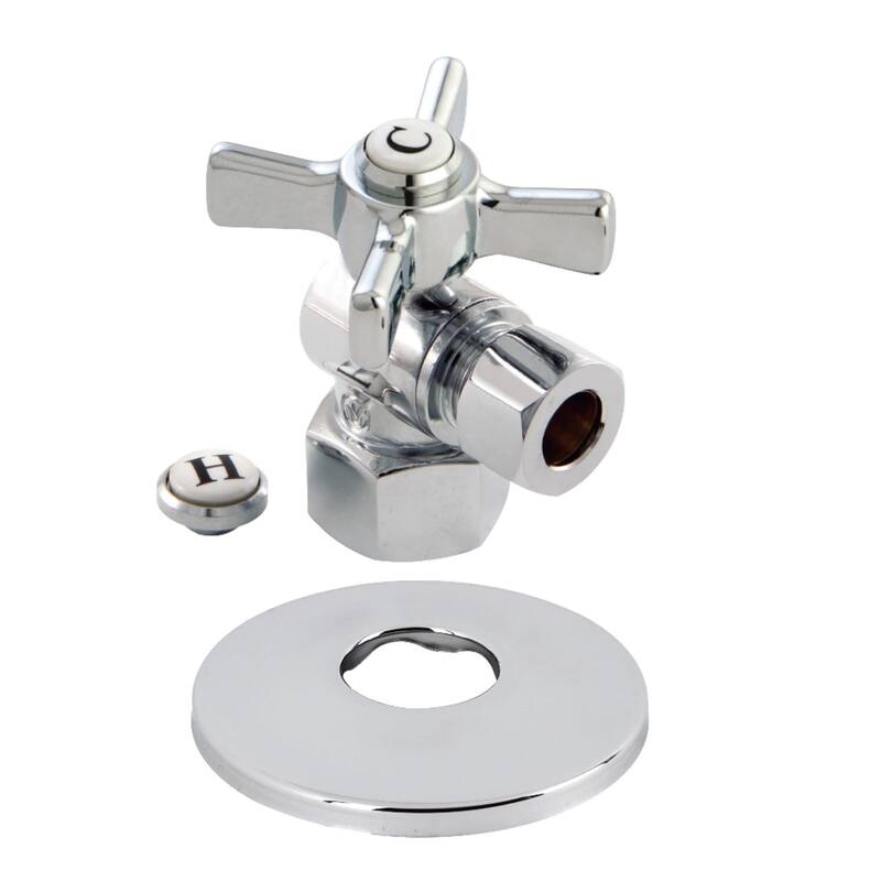 Kingston Brass 1-7/8" High Quarter Turn Angle Stop Valve with Flange - Polished Chrome
