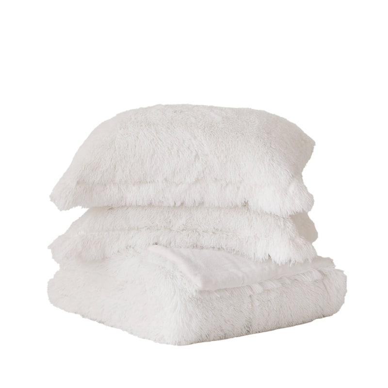 Intelligent Design Leena Shaggy Long Fur Comforter Mini Set
