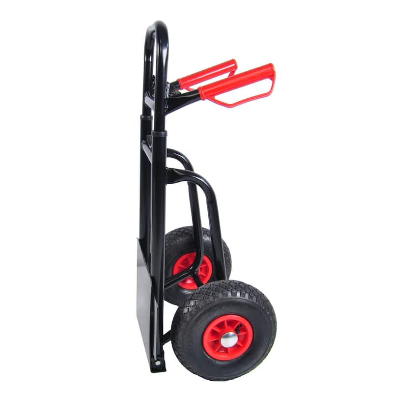 Heavy-Duty Manual Truck with Double Handles, Steel Trolley and Rubber Wheels