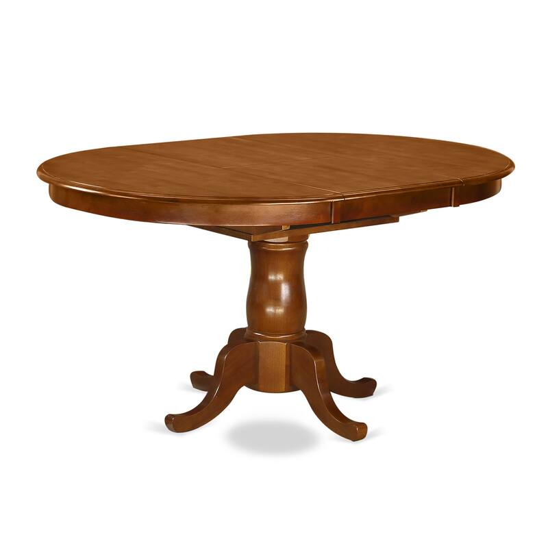 HomeStock 7-Piece Oval Saddle Brown Finish Solid Wood Top Dining Table with 6 Chairs with Lattice Back