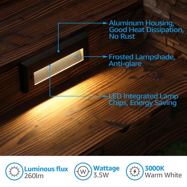 Line-Voltage 2-Watt White Integrated LED Outdoor Stair Light Line-Voltage 2-Watt White Integrated LED Outdoor Stair Light