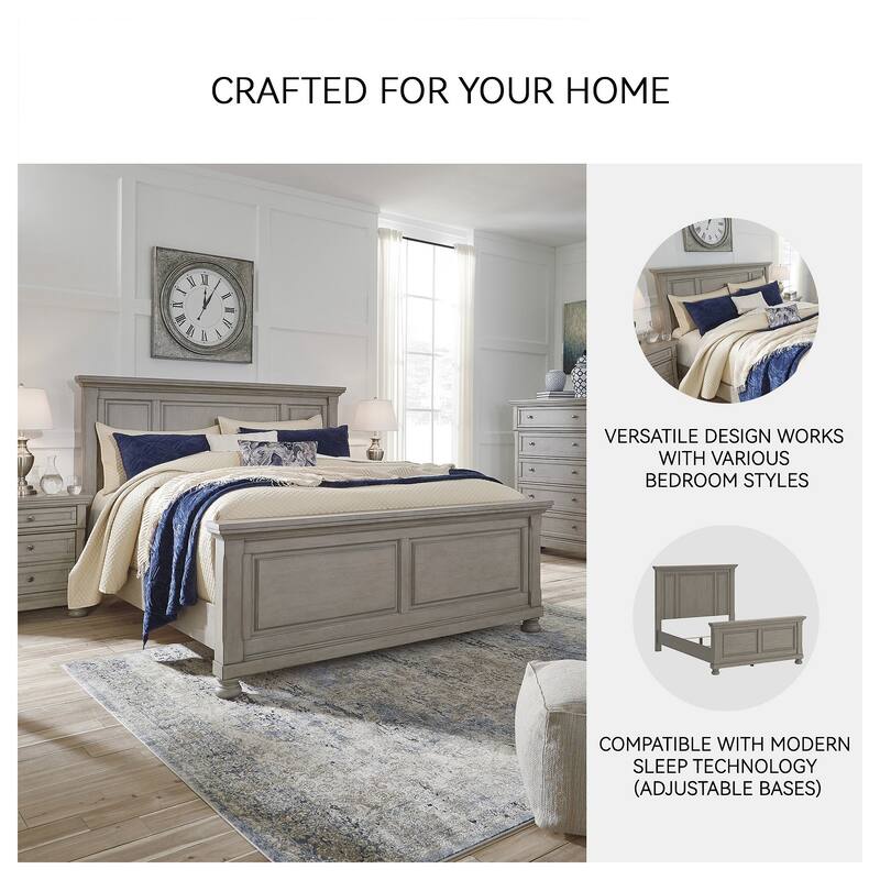 The Gray Barn Canterbury Burnished Grey Light Grey Panel Bed