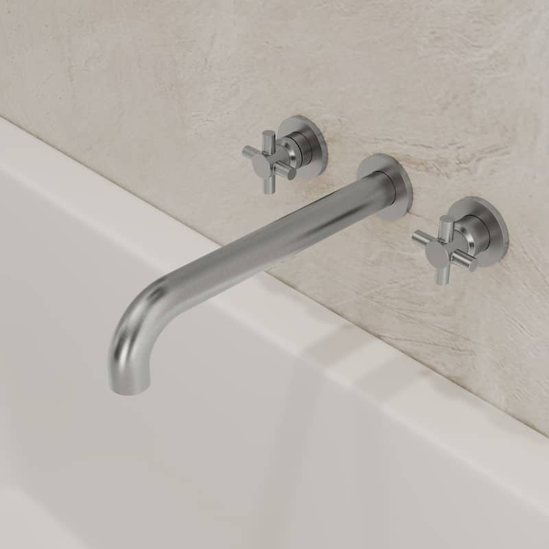 Double Handle Wall Mounted Tub Filler High Flow Tub Faucet Trim