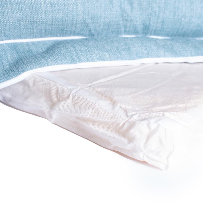 Medium Bolstered Pet Bed Cushion With Poly Fill Cushion, SoothIng Blue - 31" x 23" x 7"