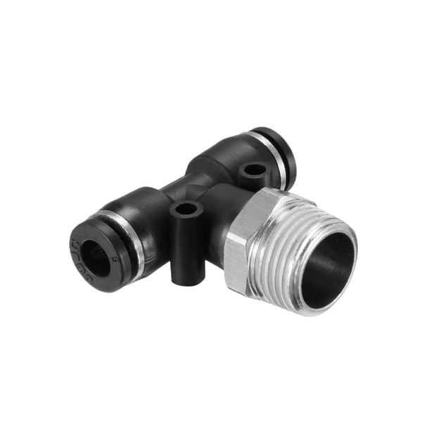 PB6-03 Push To Connect Fittings T Type Thread Tee 15/64" x 3/8" G Male 5pcs - 15/64" OD x 3/8" G 5pcs