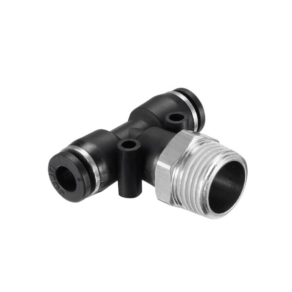 Push To Connect Fittings T Type Thread Tee 15/64" x 3/8" G Male 2pcs - 15/64" OD x 3/8" G 2pcs
