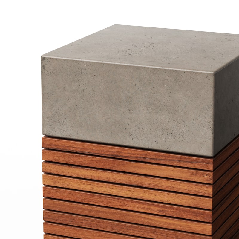 Urbia Stecca Alto Concrete & Teak Stool