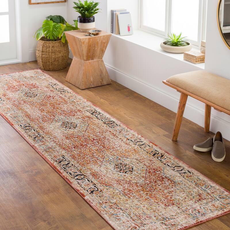 Artistic Weavers Marth Traditional Area Rug - 2' 7" x 10' - Rust