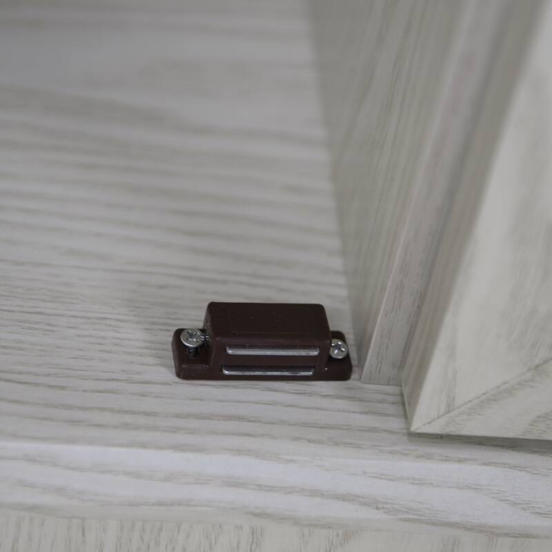 Sideboard Cabinet with 3 Mirrored Acrylic Doors, Multifunctional Wood Storage Cabinet, Accent Cabinet with Adjustable Shelves