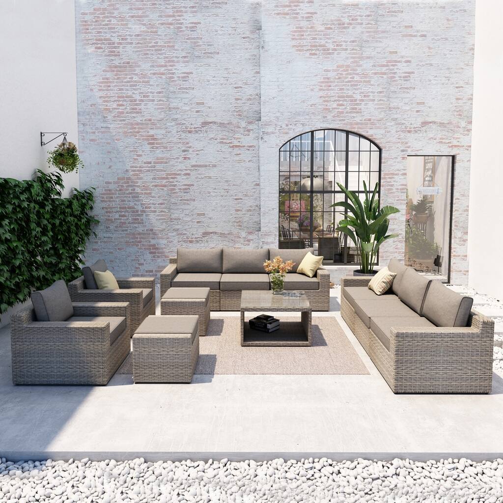 Ventura 11-Piece Multiple Chairs Rattan Seating Group