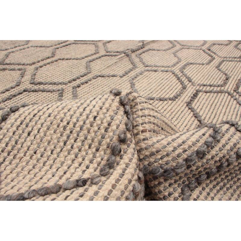 ECARPETGALLERY Braid weave Sienna Brown Wool Rug - 5'2 x 7'7