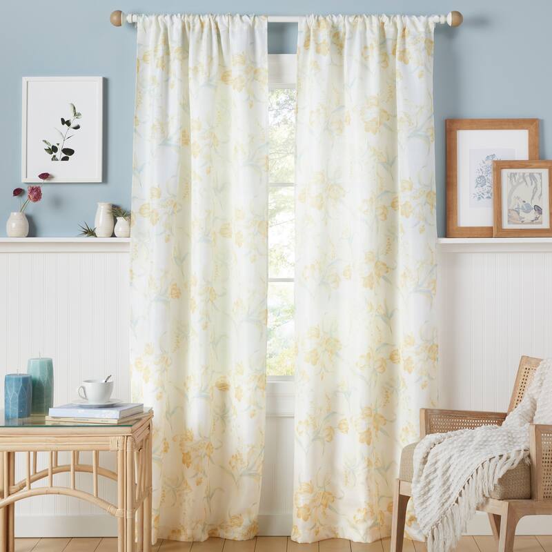 Estate View Printemps Light Filtering Rod Pocket Curtain Panel Pair