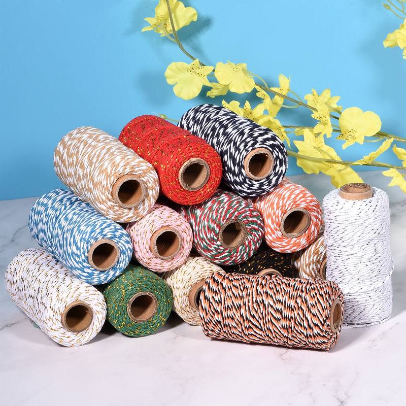 Twine Packing String Wrapping Cotton Twine Ropes for Gift, Christmas