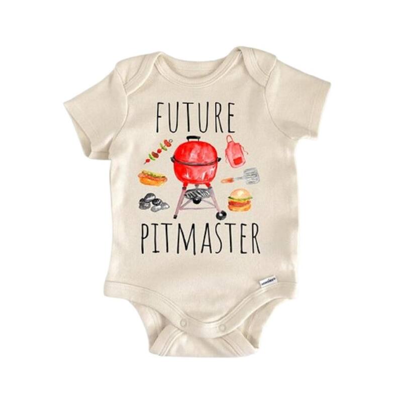 Barbeque Bbq Grill Master Steak Meat - Baby Boy Girl Clothes Infant Bodysuit Funny Cute Newborn - Blue - 0-3M