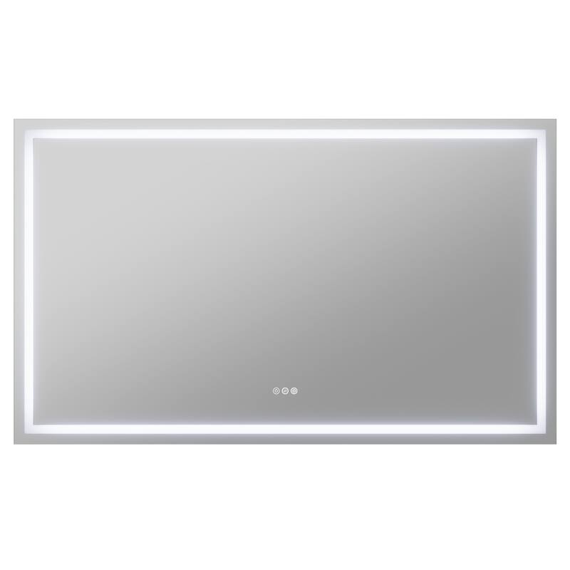 ANZZI 36-in. x 60-in. Frameless LED Front/Back Light Bathroom Mirror w/Defogger - Silver
