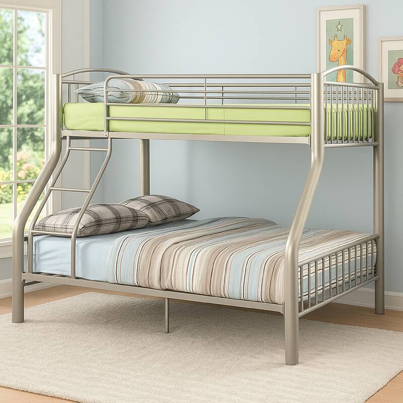 Metal Twin/Full Bunk Bed, Gold