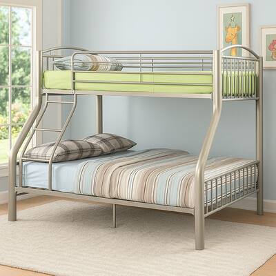 Metal Twin/Full Bunk Bed, Gold