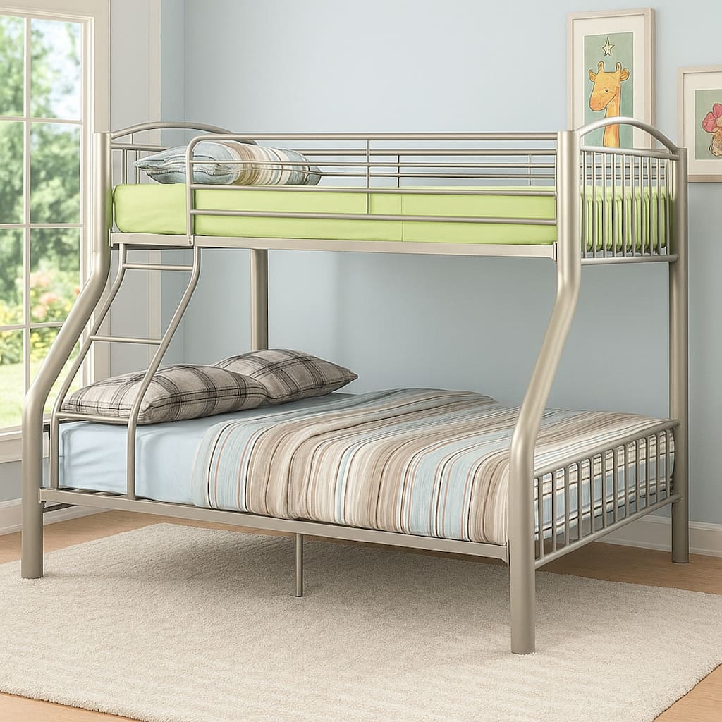 Metal Twin/Full Bunk Bed, Gold