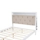 preview thumbnail 10 of 10, Queen Platform Bed with Upholstered LED Headboard & 2-Storage Drawers, Antique White